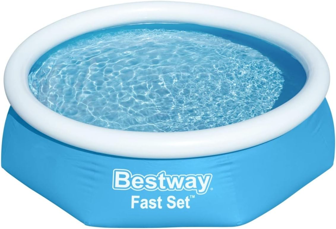 Bestway Fast Set Above-Ground Pool without Pump, Diameter 244 X 61 Cm, Blue, Round