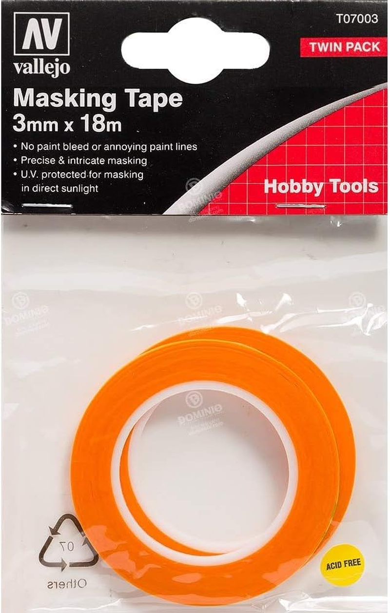 Vallejo Tools Precision Masking Tape 3Mmx18M - Twin Pack