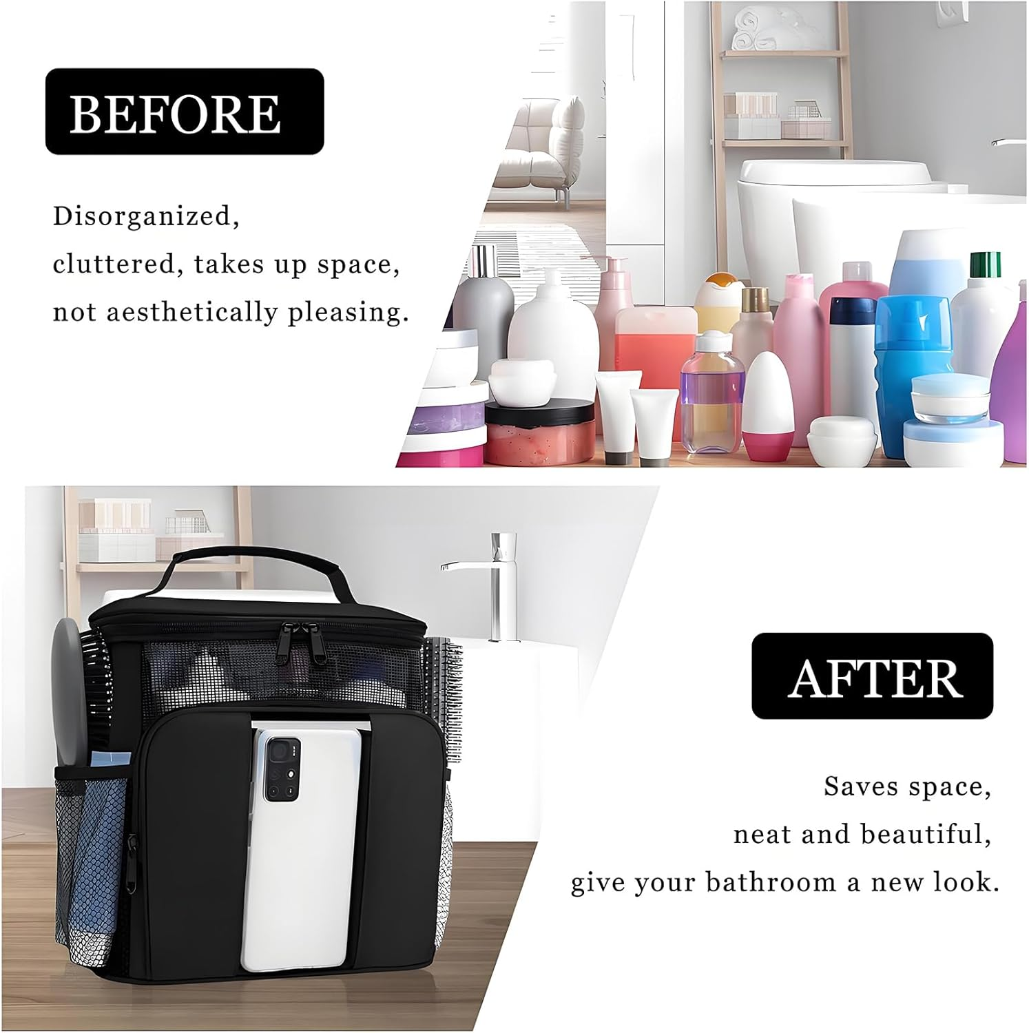 Anberyoo Hanging Toiletry Bag for Women, Waterproof Travel Makeup Bag, Large Capacity Portable Toiletries Bag for Women Camping Outdoor Beach, Dorm Room/Travel Essentials for College Students Girls