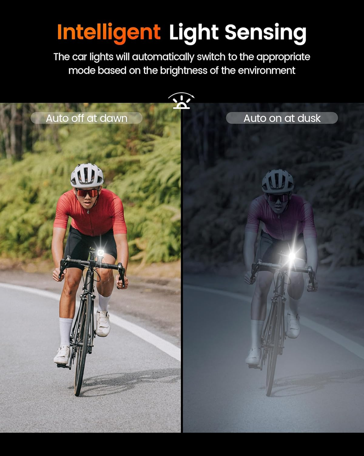 RAVEMEN K700 Smart Bike Lights, Bright Bicycle Light with Auto On/Off, Daytime Intelligent Mode image number 4