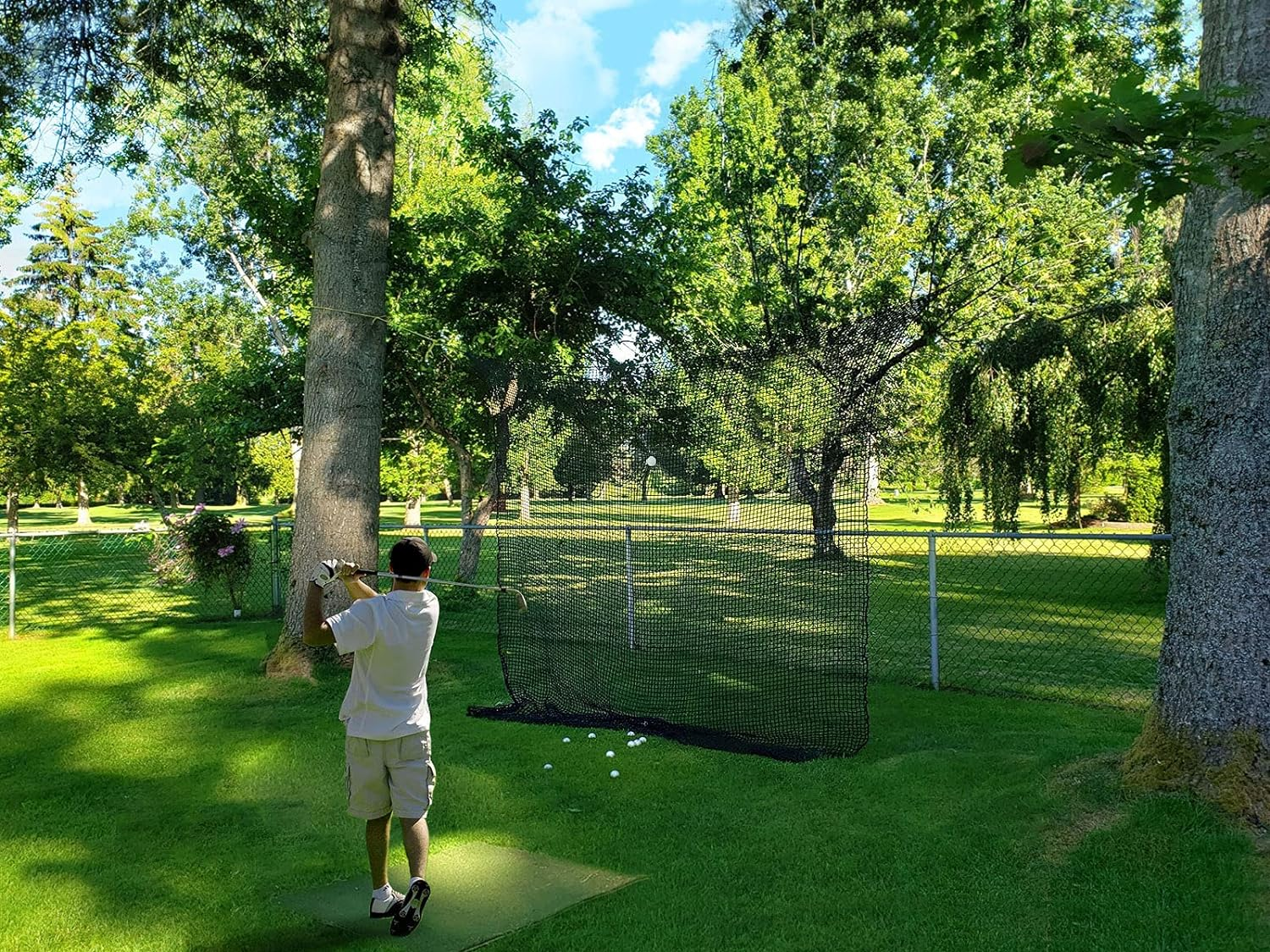 Golf Practice Net Golf Ball Hitting Netting,Heavy Duty Nylon Golf Sports Netting Barrier Nets (NET ONLY) 10X10Ft/10X15Ft/10X20Ft