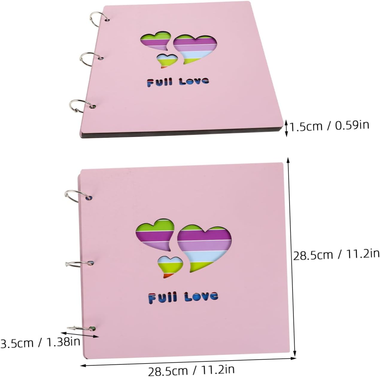 Luxshiny Hollow Heart Wooden Photo Album Diy Blank Scrapbook for Weddings Birthdays and Special Moments Rustic Design Smooth Finish for Easy Use and Creative