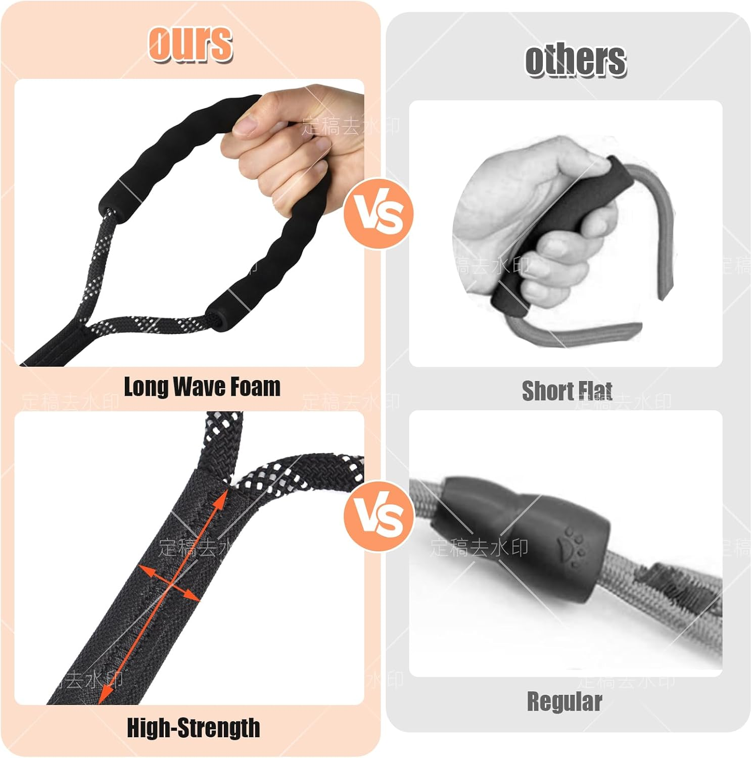 Dog Training Leash 5M 10M 15FT 30FT Reflective Extra Long Dog Lead Leash outside Puppy Camping Safety Back-Yard Rope Dog Lead for Small Medium Large Black Dog Leash 30FT(10M) image number 3