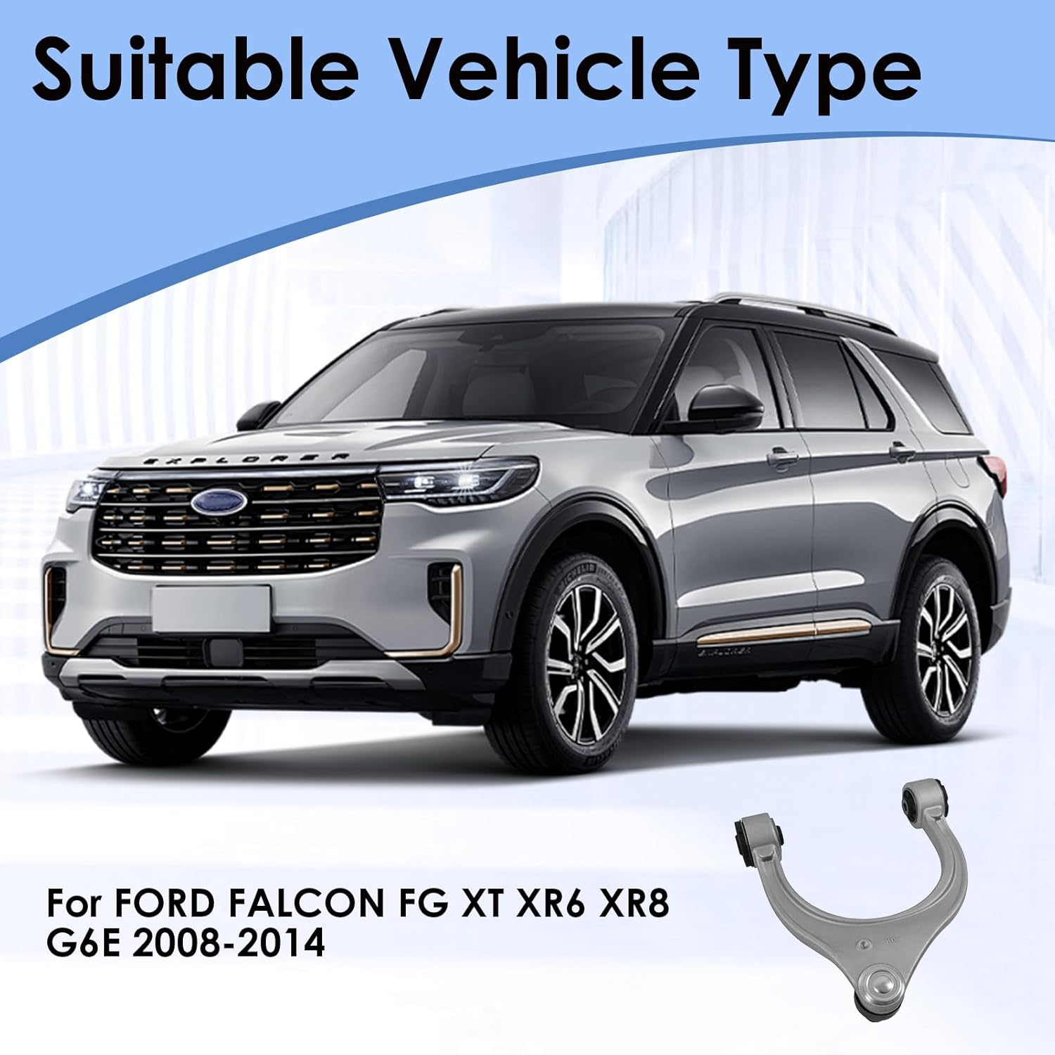 2 X Front Upper Control Arm with Ball Joint & Bushing Compatible with Ford Falcon FG FGX XT XR6 XR8 G6E 2008 2009 2010 2011 2012 2013 2014 2015 2016 Drive and Passenger Side Suspension Kit image number 5