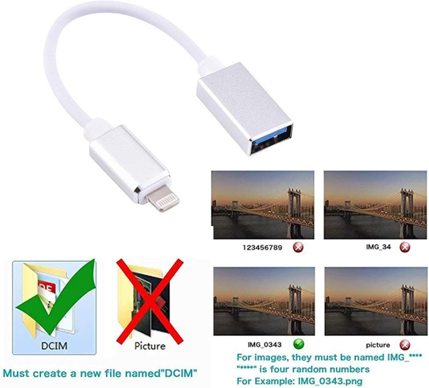 Lightning USB-C Adapter Cable for Iphone, USB 3.0 Speeds, Data Transfer and Device Connectivity image number 6