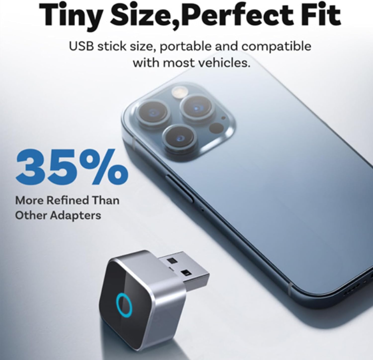 Wireless Carplay Adapter 2025, Mini Cube 3.0 Wireless Carplay/Android Auto Adapter, Mini USB Design, Fast Connection, No Delay, Plug and Play (1 Set)