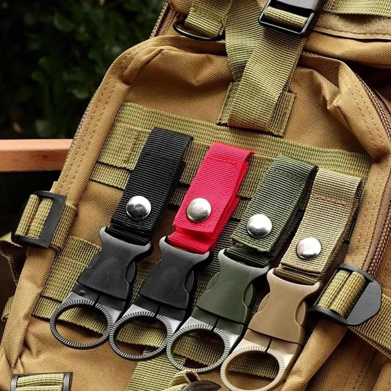 6 Pcs Bottle Hanging Buckle Clip Carabine for Frantelle Spring Water,Portable Mineral Water Bottle Clip for Backpack Belt Ring Outdoor Hiking Camping Traveling image number 1