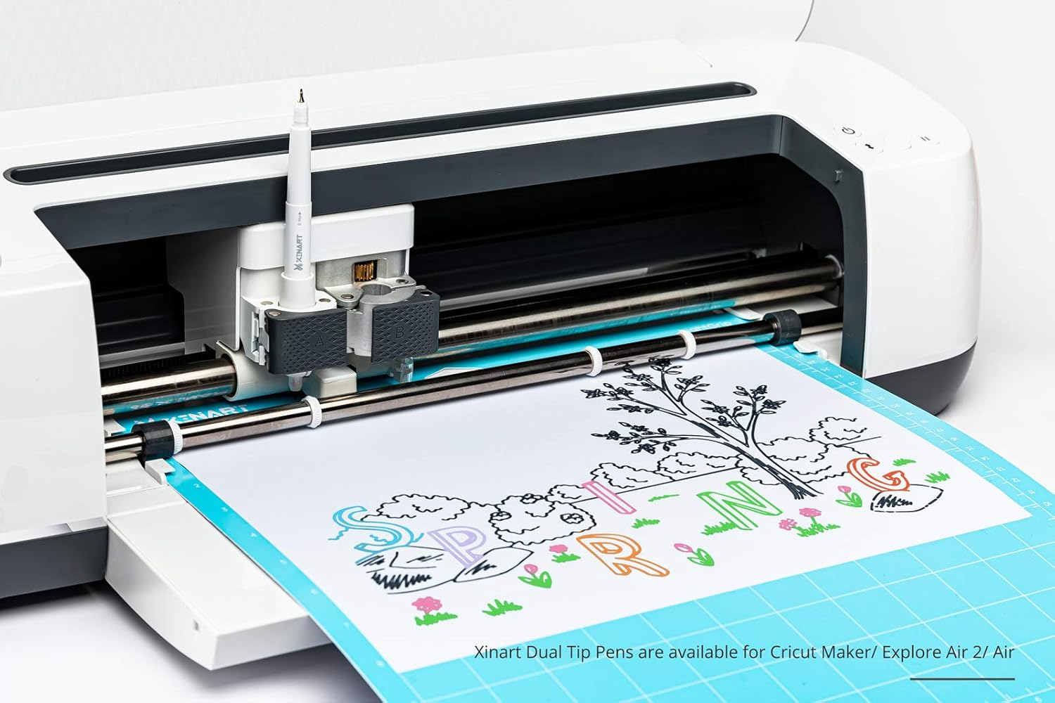 XINART Dual Tip Pens for Cricut Maker 3/Maker/Explore 3/Air 2/Air, Black Pens Set of 7 Pack Dual Tip Marker Fine Point Pen Writing Drawing Accessories for Cricut Machine (0.4 Tip & 1.0 Tip) image number 5