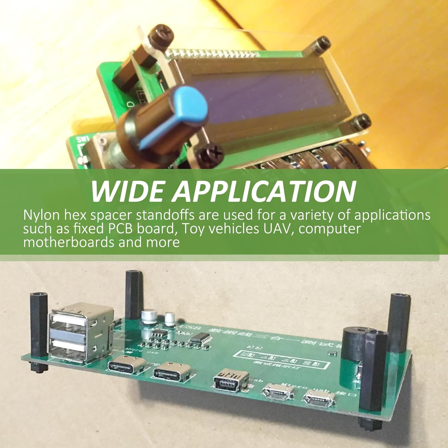 Fullfun 320PCS M3 Male Female Hex Nylon Spacers Standoffs Screws Nuts Assortment Kit, Threaded Pillar for Printed Circuit Board Motherboard image number 4