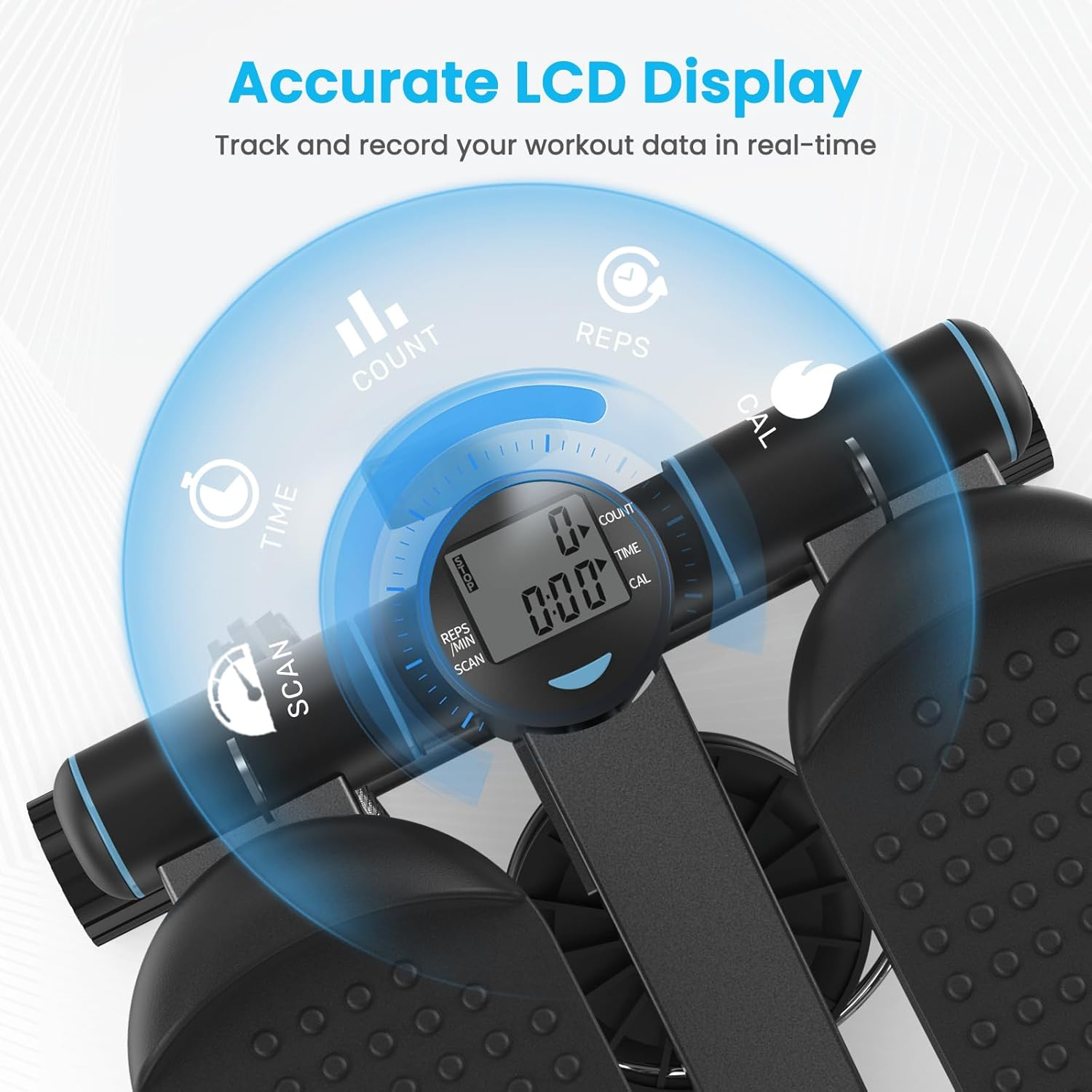 Mini Steppers for Exercise at Home, Stair Stepper Machine with Resistance Bands, 330 Lbs Capacity, and LCD Monitor for Home Workout, Full Body Cardio and Walking image number 2