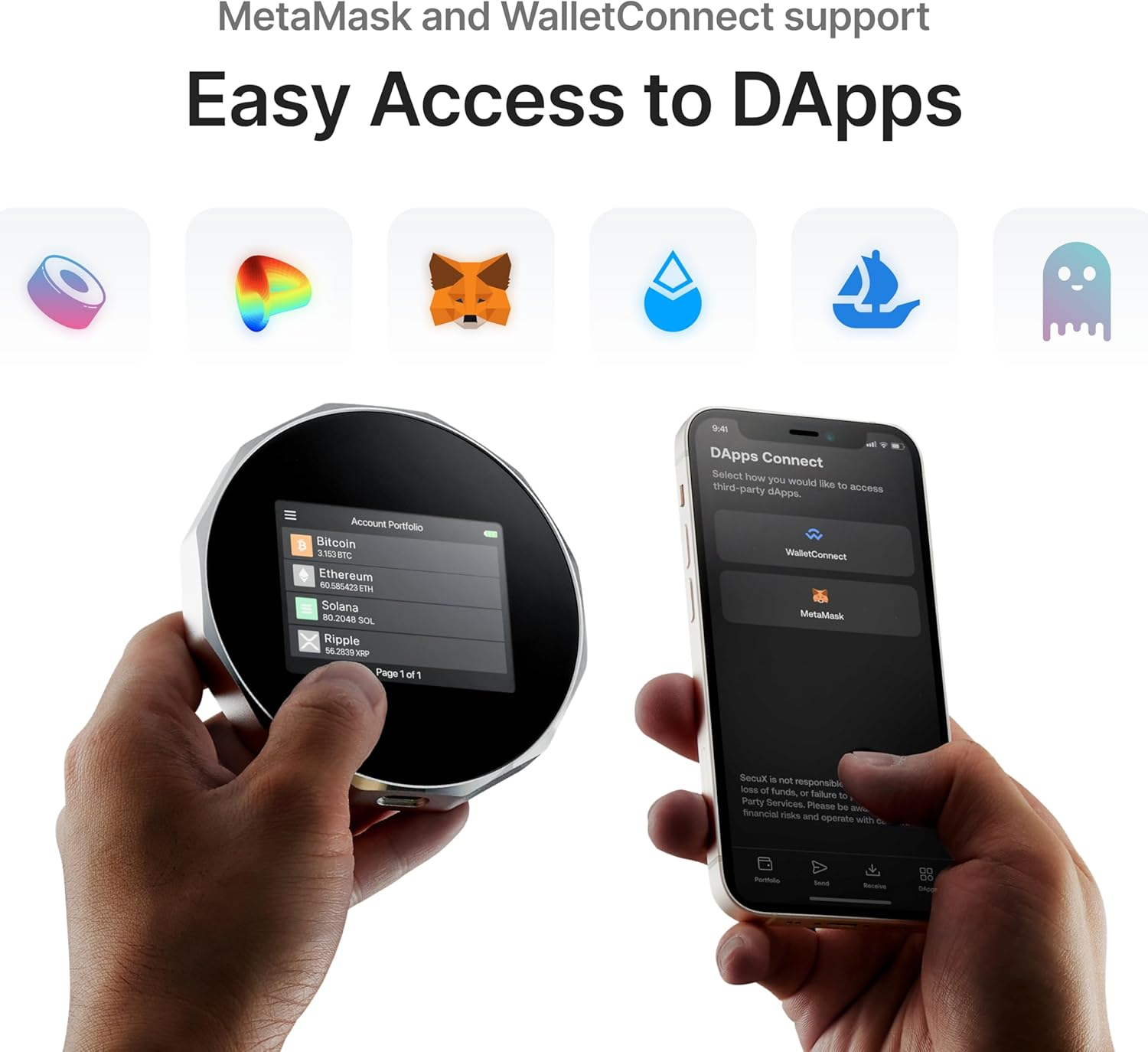 Secux V20 plus - Most Secure Crypto Hardware Wallet W/Bluetooth & NFT Support - Cross Platform - Easily Manage Your Bitcoin, Ethereum, BTC, ETH, SOL, LTC, Doge, BNB, XLM, ERC20, BSC and More (V20) image number 2