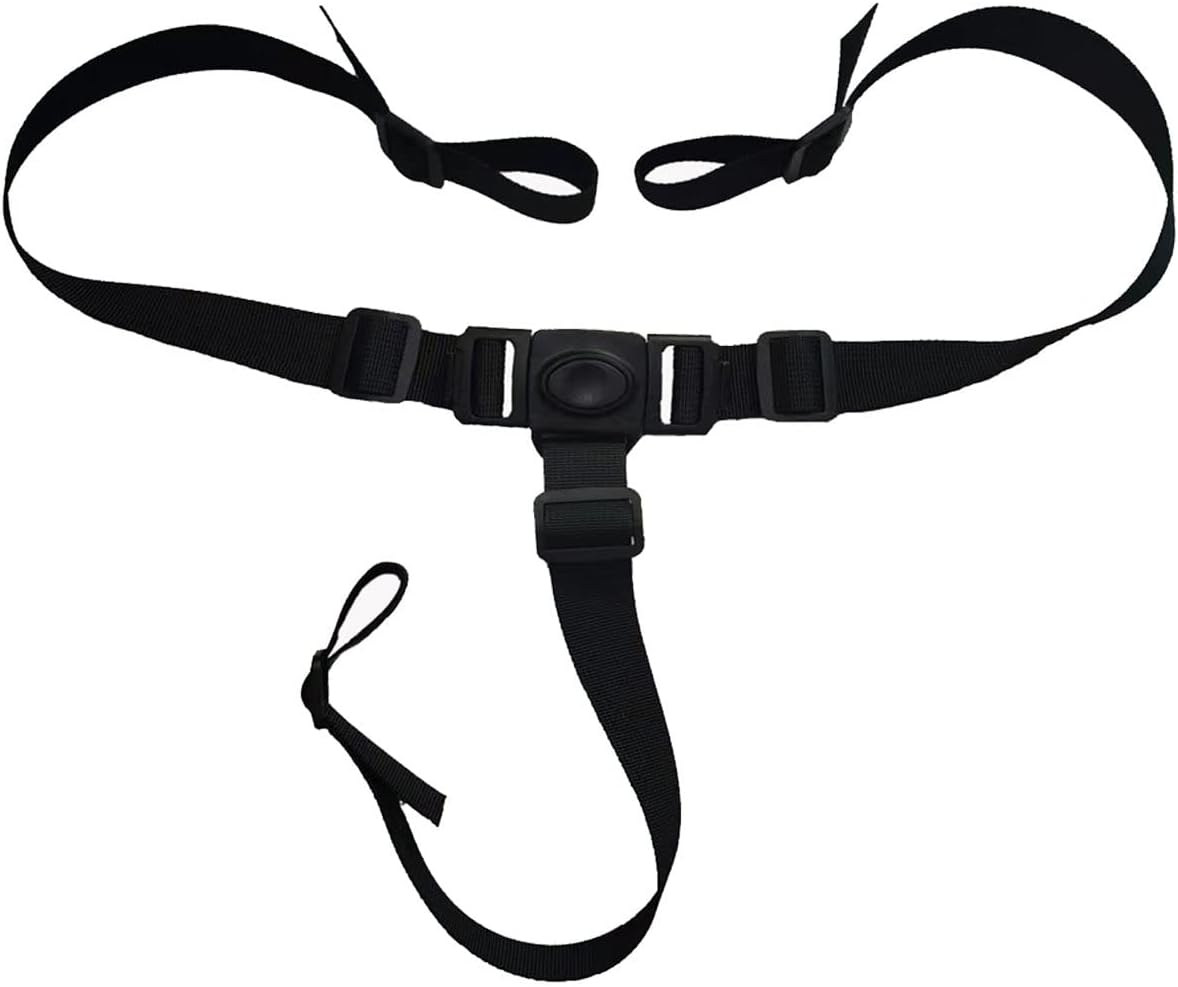 Child Belt for High Chair,3 Point Adjustable Harness, Strap for Kid Stroller. (Black) image number 3