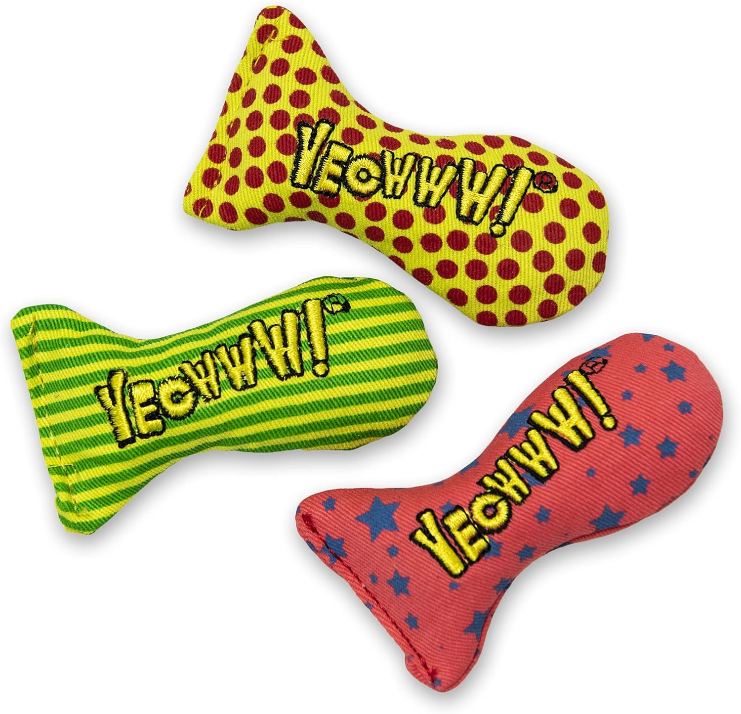 Yeowww Stinkies Catnip Toy, Dots - Red/Blue image number 4