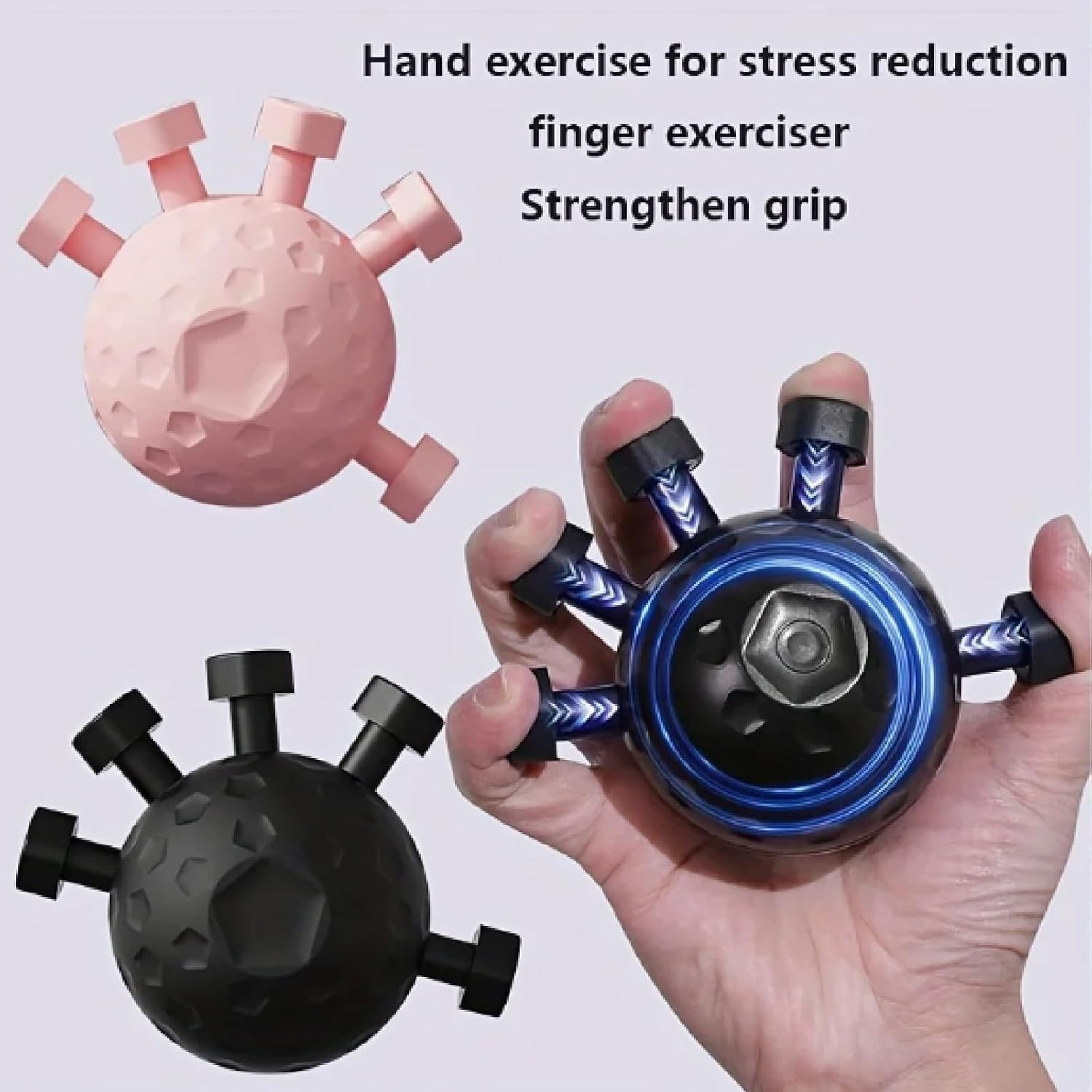 Finger Grip Strengthener, Hand Grip Strengthener Finger Exerciser, Sphere Silicone Grip Strength Trainer, Grip Exerciser Hand Strengthener, Finger Strengthener, Adjustable Hand Grip Strengthener image number 2