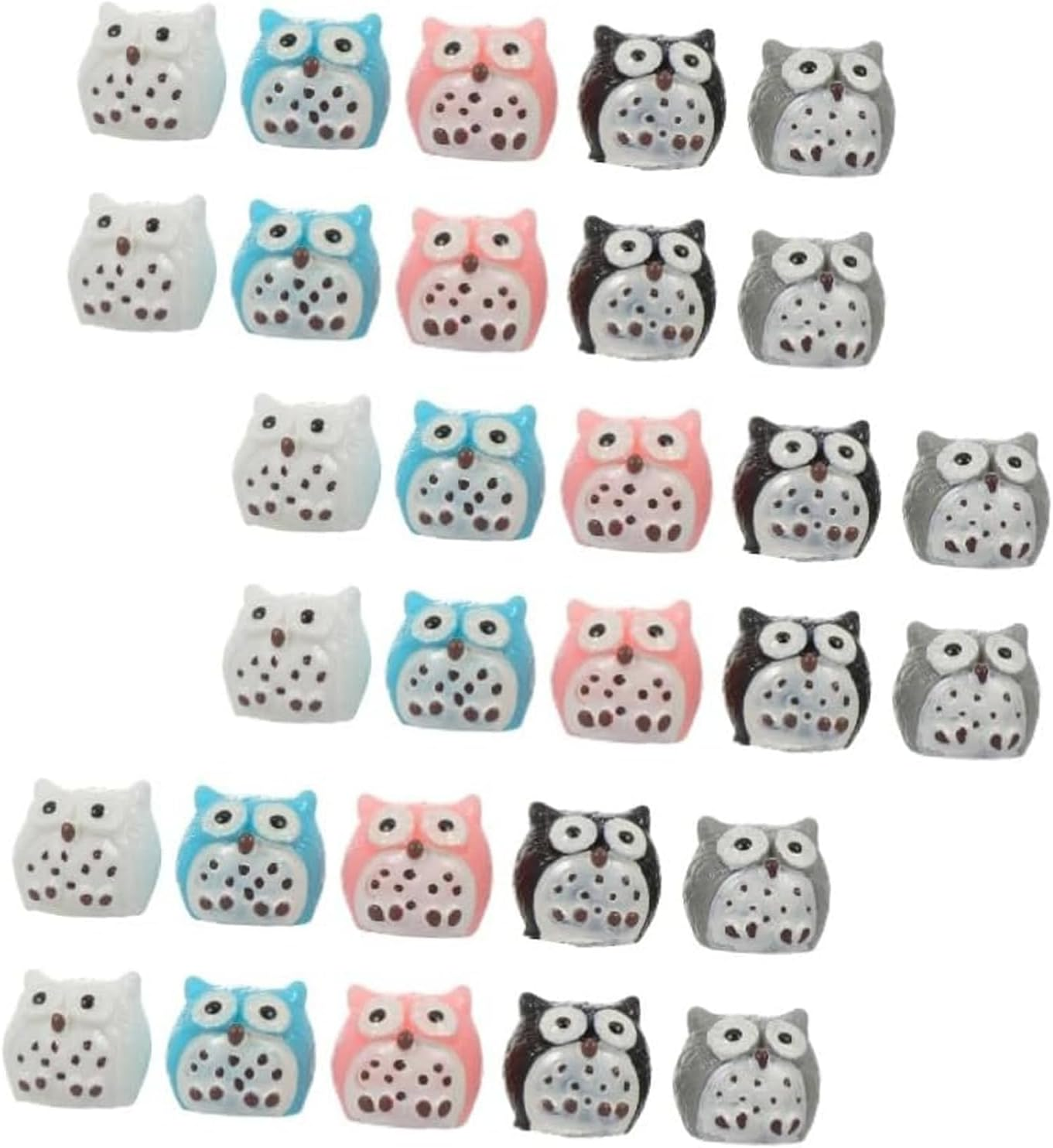 Fokmuaex 30 Pcs Mini Resin Owls Decorations | Cute Simulated Owl Ornaments for Fairy Gardens & Photography Props | Durable Lightweight Craft Accessories with Random Colors