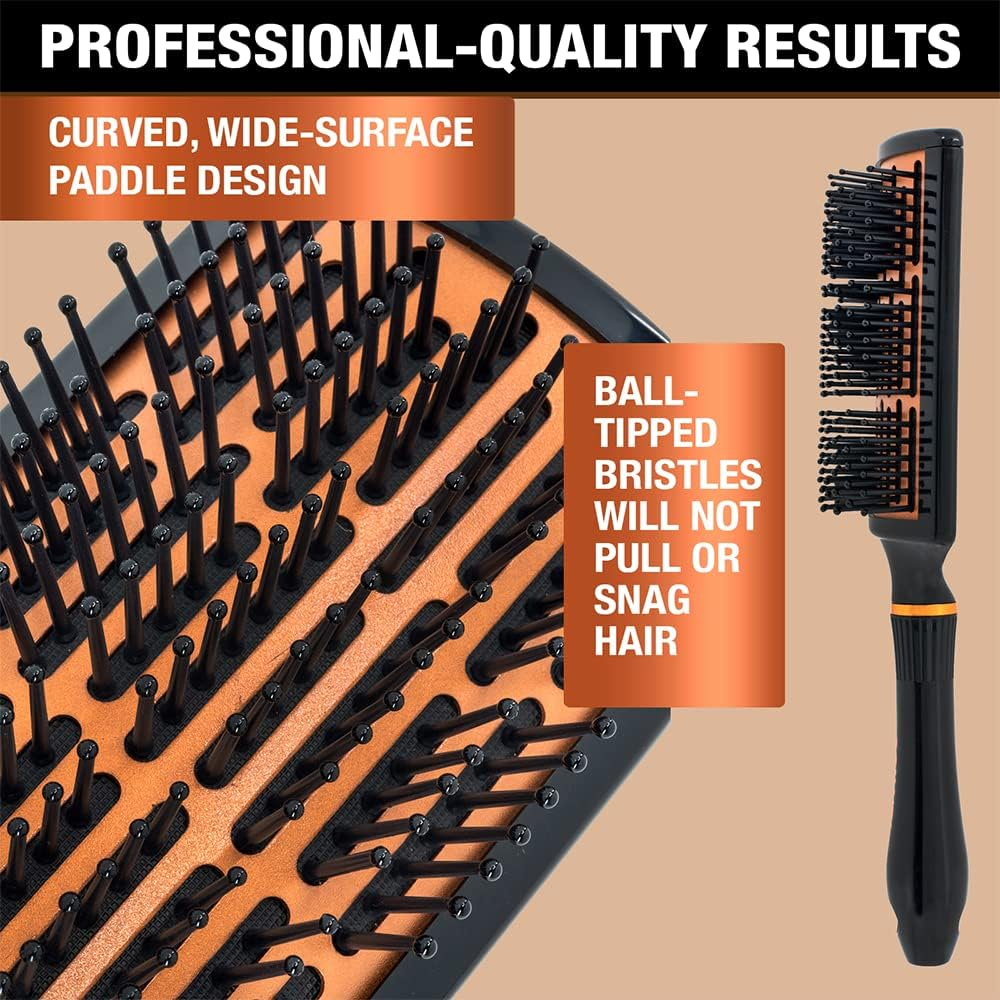 Conair Quick Blow-Dry Copper Collection, Curved Paddle Brush, Hair Brush, 1 Count image number 3