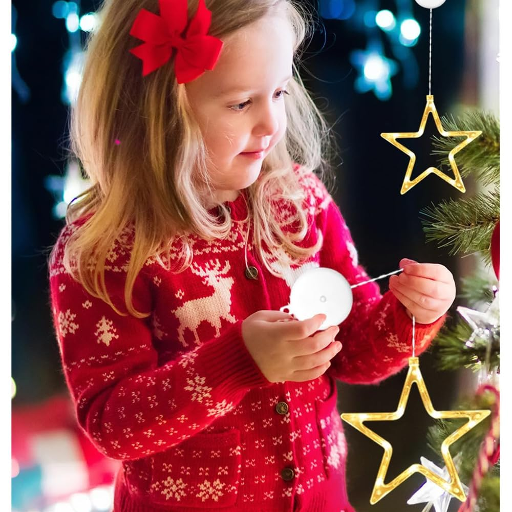 TRIXES Light up Star and Christmas Tree - 2PC Festive Wall Hanging Decor - Battery Powered image number 5