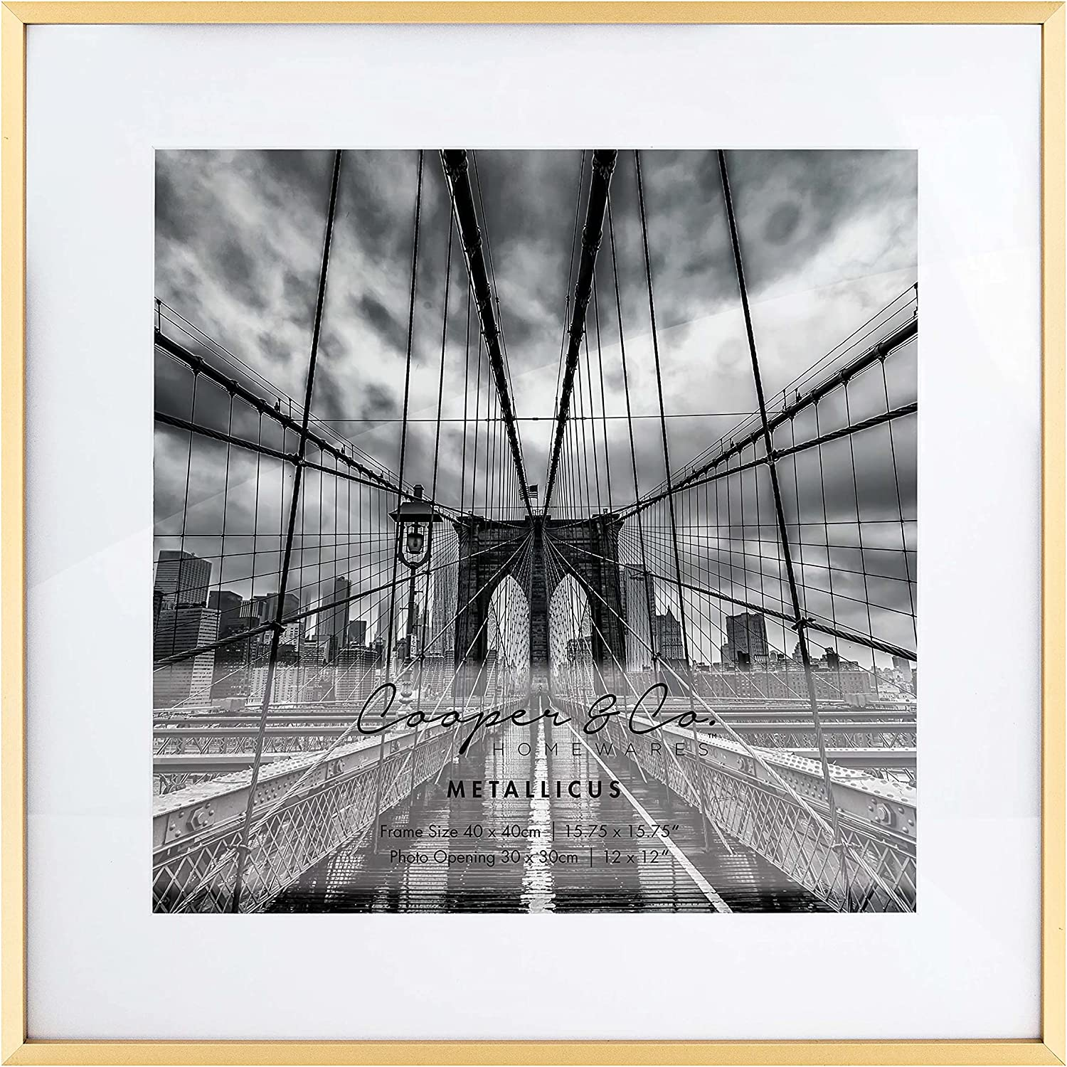 Cooper & Co Set of 2 8X10 Matt to 5X7 Gold Premium Metallicus Metal Photo Frames image number 1