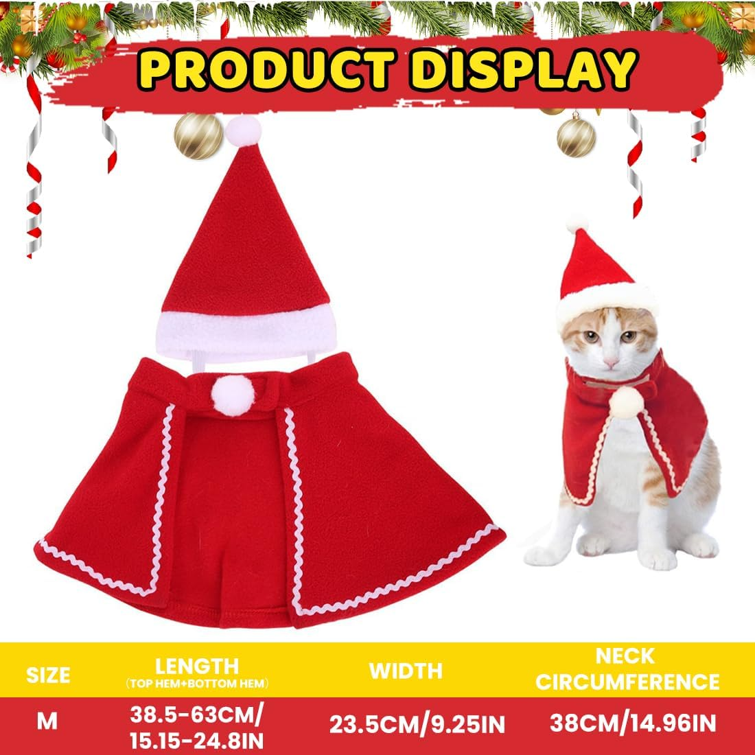 GXGM Clothes for Pets, Santa Claus, Pet Christmas Costume, Cat Dog Christmas Costume, Christmas Pet Clothing, for New Year Christmas Party, Cute Cats and Dogs Costume (B) image number 1