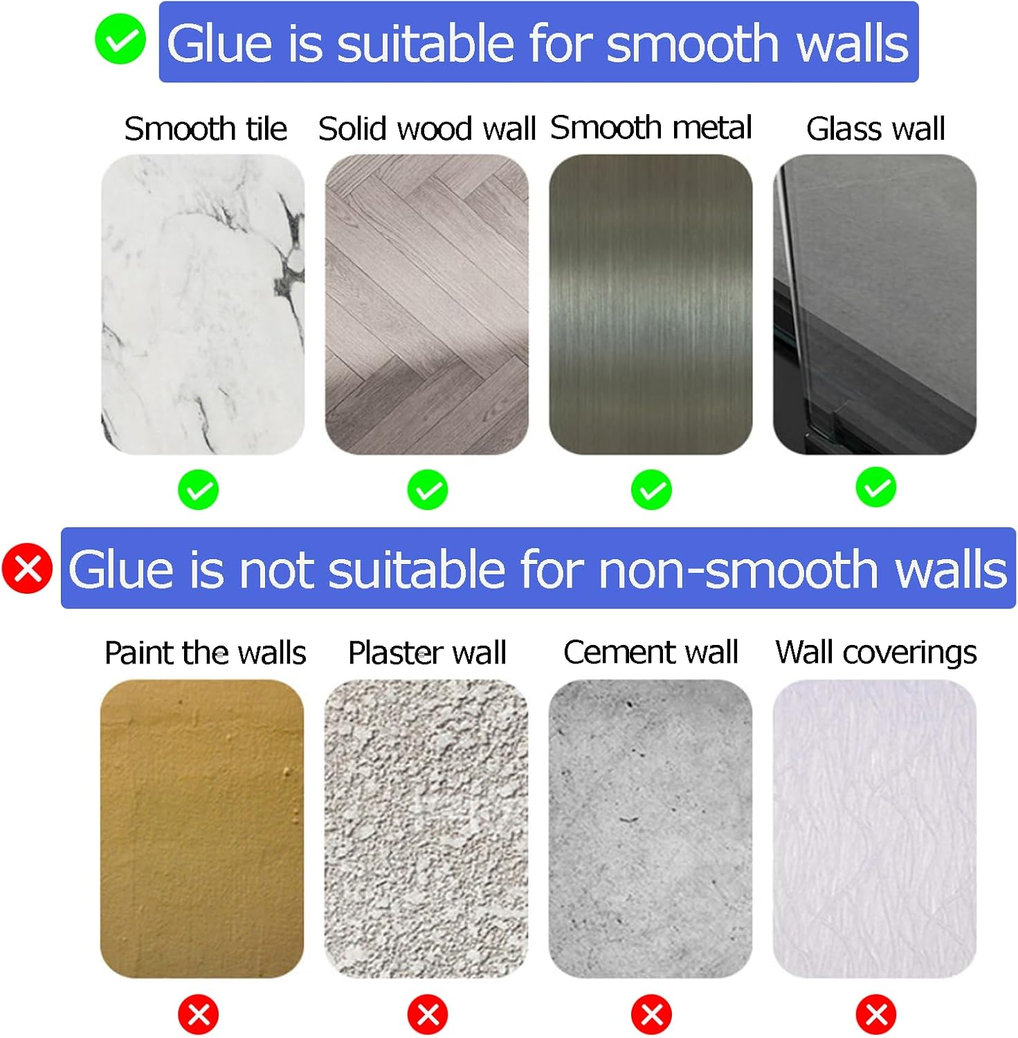 Breikuth Adhesive Towel Rail Black No Drill Bathroom Towel Rack Bath Towel Holder Square Wall Mount Stainless Steel (Black) - Brushed Stainless Steel image number 4