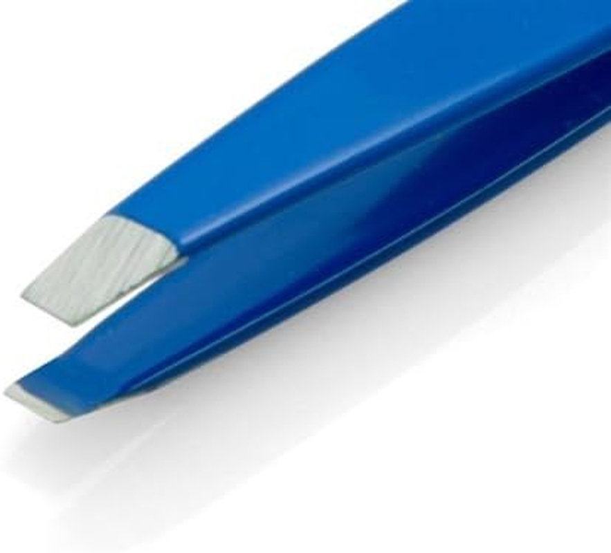Niegeloh Solingen Slant Eyebrow Tweezers Blue - Made in Germany image number 3