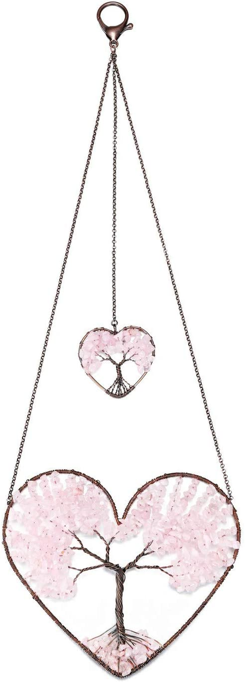 Jovivi 7 Chakra Healing Crystals Spiritual Gifts Chakra Gifts for Women Natural Gemstones Tree of Life Heart Dream Catcher Hanging Ornament Bedroom Wall Decorative Home Accessories Housewarming Gifts