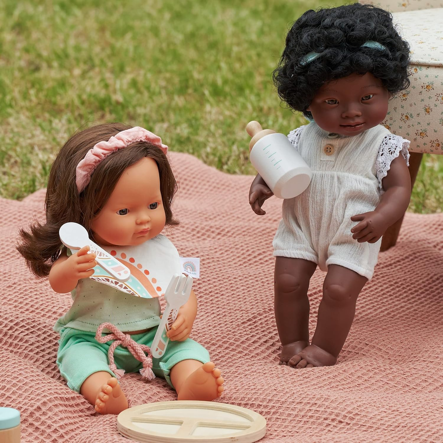 Miniland - Baby Doll - Caucasian Brunette Girl 38C image number 3