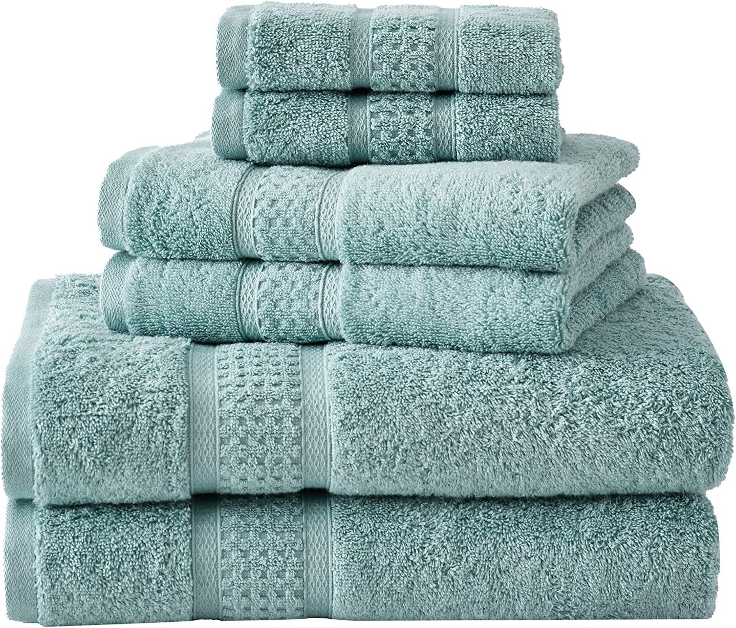 Nautica - 6 Piece Bath Towels, Absorbent & Fade Resistant Cotton Towel Set, Fashionable Bathroom Decor (Oceane Grey, 6 Piece) image number 7