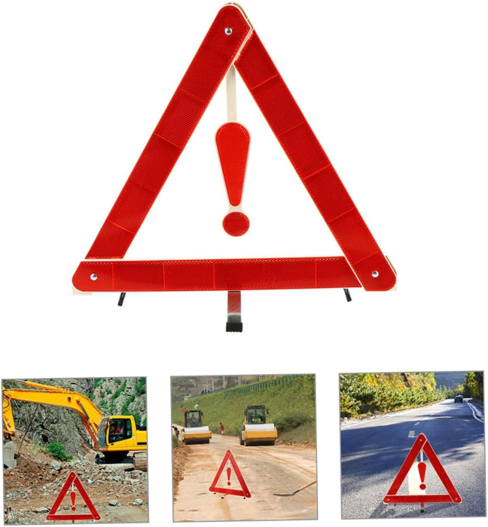 3Pcs Foldable Reflective Triangle Warning Signs Roadside Safety Kit for Vehicles Emergency Use Compact Storage Boxes image number 2