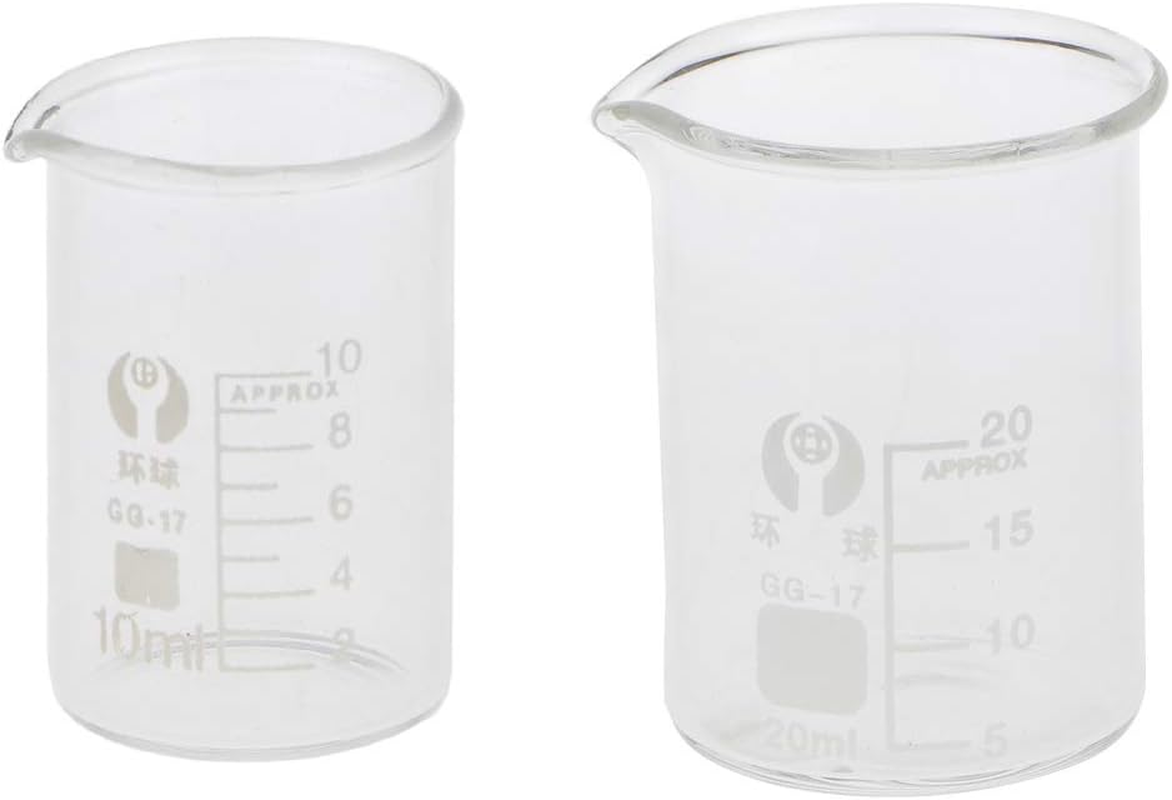2 Pcs Glass Graduated Low Beakers 10Ml 20Ml image number 4