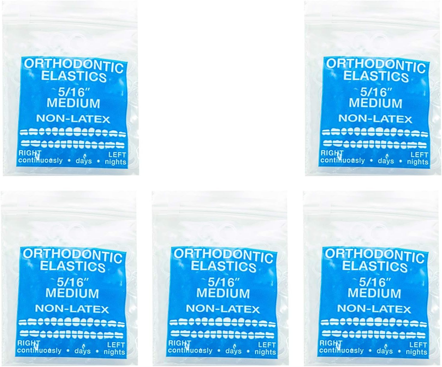 JMU Orthodontic Elastics 3/16 Heavy, 500 Pack Intraoral Rubber Bands Latex Free Dental Rubber Bands Made in USA