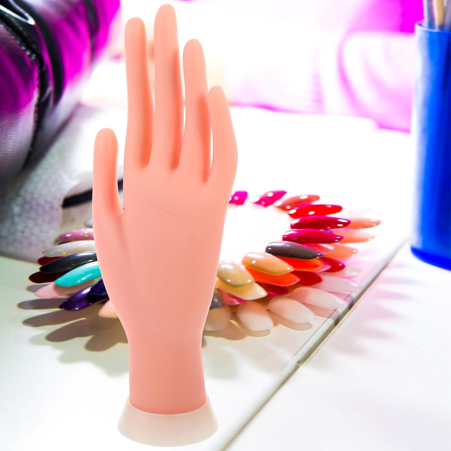 Beaupretty 2Pcs Nail Practice Hand Foot Model Fake Hand Flexible Bendable Mannequin Hand Foot Model Fake Left Hand Foot Manicure Practice for Nails Bendable Tool image number 3