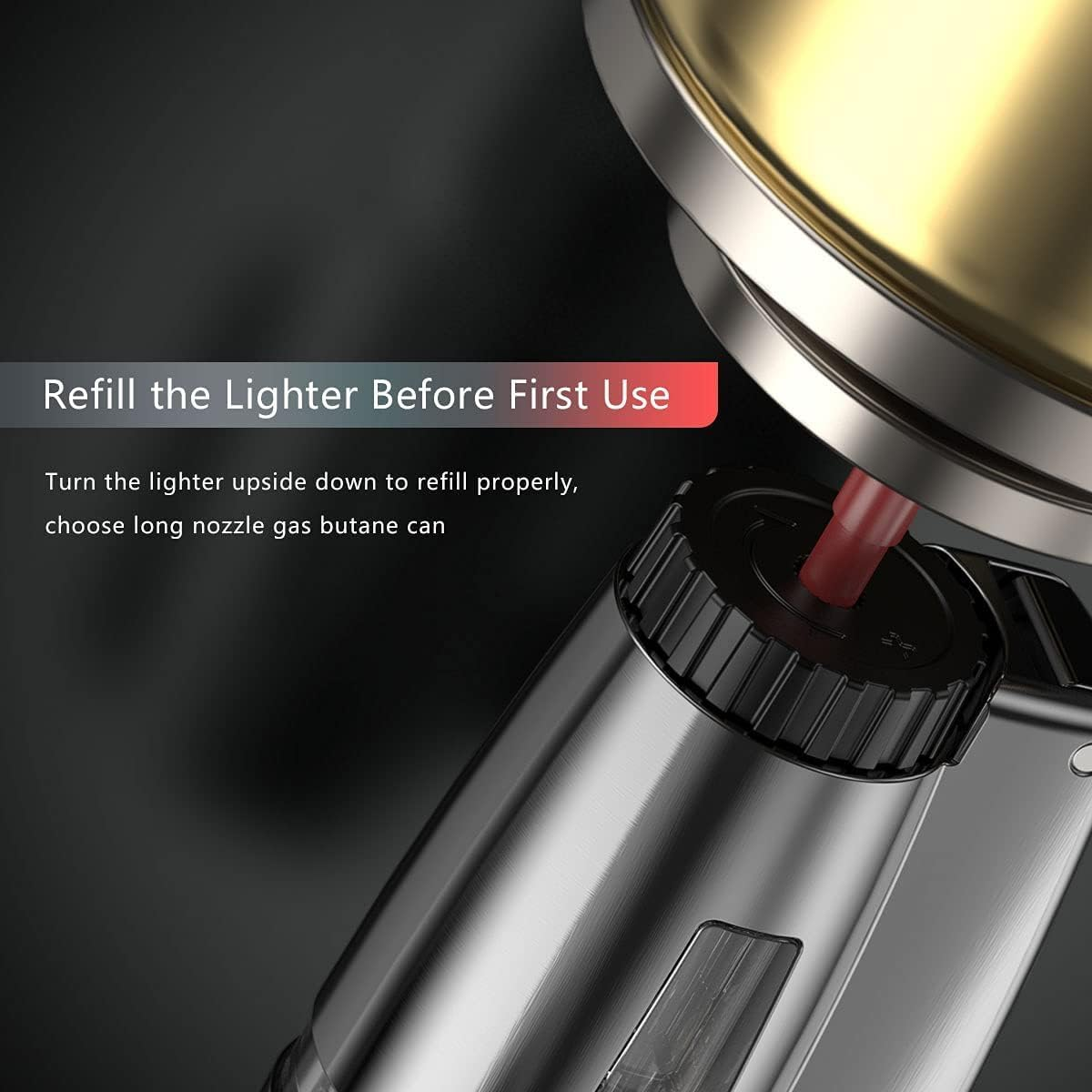 Triple Jet Flame Lighter Gas Butane Refillable Windproof Lighter, Adjustable Flame with Punch(Sold without Gas) image number 3