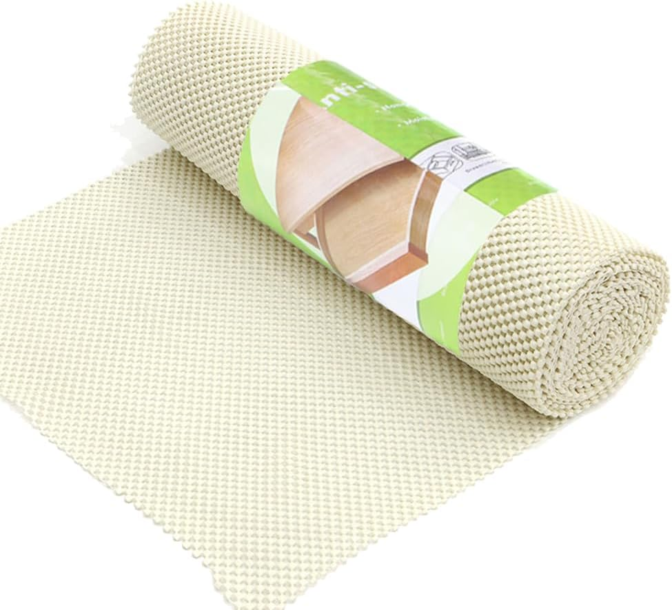 Non-Adhesive Roll Drawer Liners,11.8Inx4.9Ft Strong Grip Non-Slip Shelf Liner for Kitchen Cabinets, Cupboards, Drawers & Shelves, Durable & Protective (Gray)