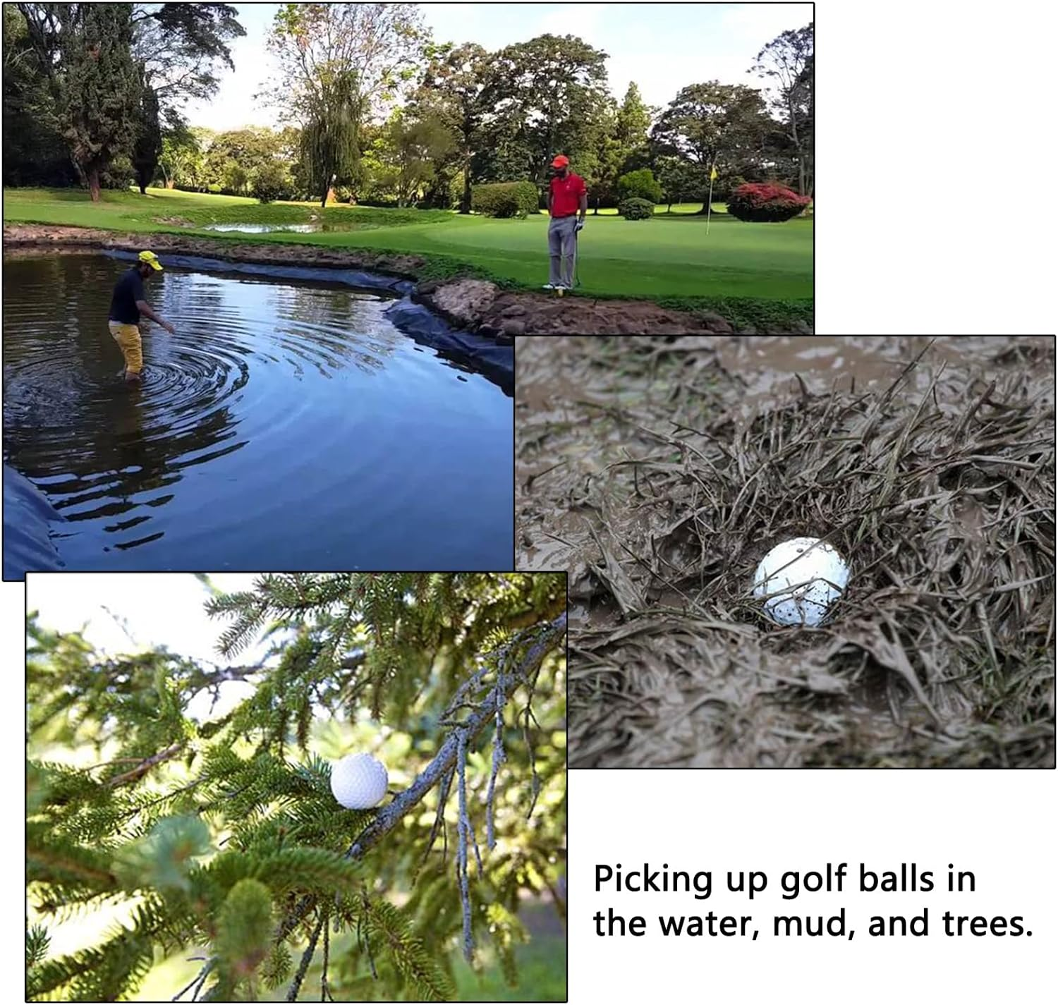 9 Feet Aluminum Alloy Golf Ball Retriever Telescopic Black for Water Golf Ball Picker Grabber Golf Accessories image number 1