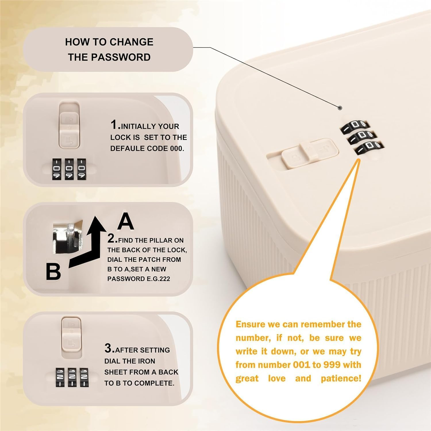 Lockable Storage Box, Locking Medicine Box, Cell Phone Locked Jail, Food Smell Proof Lockbox, Containers for Personal Refrigerator Home Office Organization Travel Gift,24 * 13 * 10Cm (Beige) image number 6