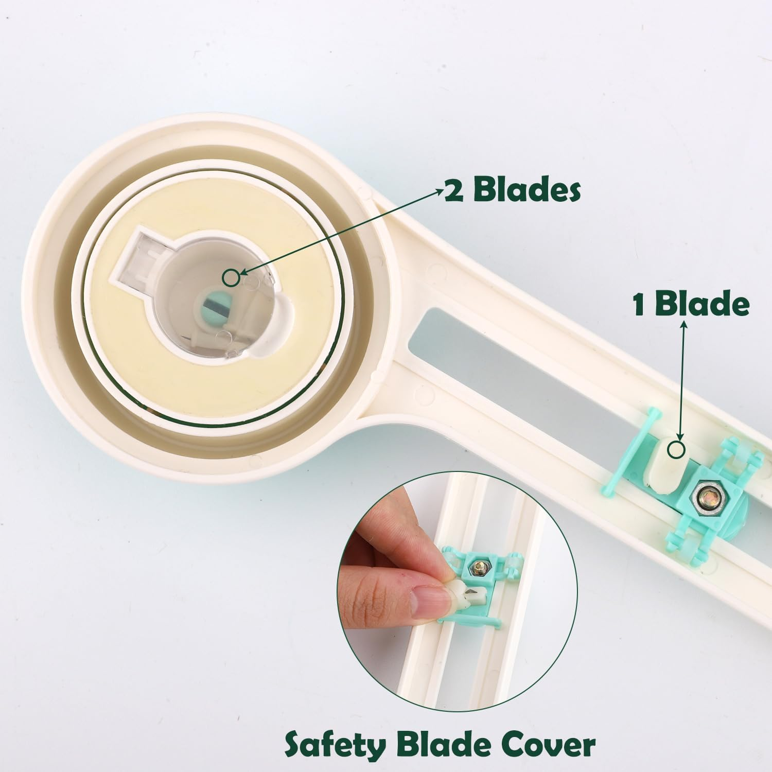 Circle Cutter, Circle Cutter Tool for Paper Practical Circle Cutter Crafting with 2Pcs Cutter Accessory Replacement round Cutter Craft for Paper, Scrapbook (Green) image number 5