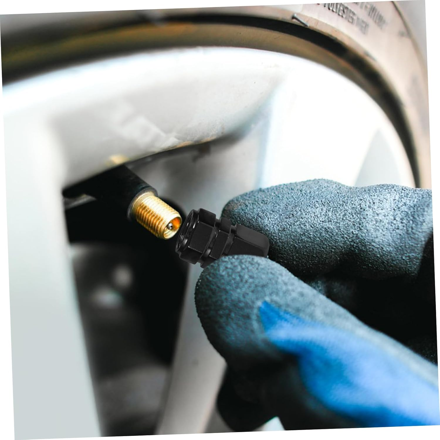 GRIRIW Car Tire Valve Caps 4Pcs Set Aluminum Alloy Small Valve Stem Caps Universal Dustproof Covers for Automotive Wheels Accessories Sturdy Protection for Cars Bikes and Motorcycles