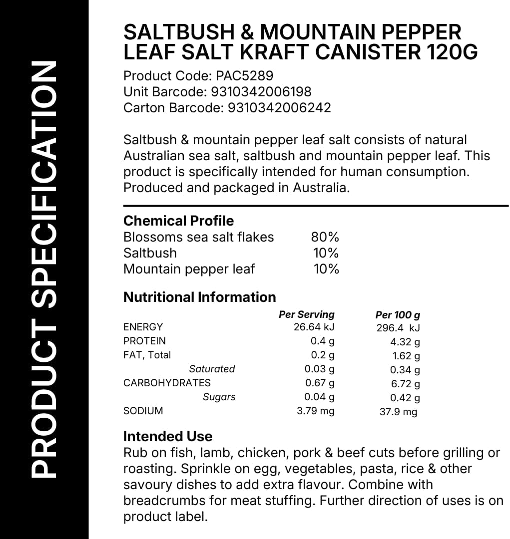 Olssons Salt Bush & Mountain Pepper Leaf Sea Salt Rub 120 G image number 2