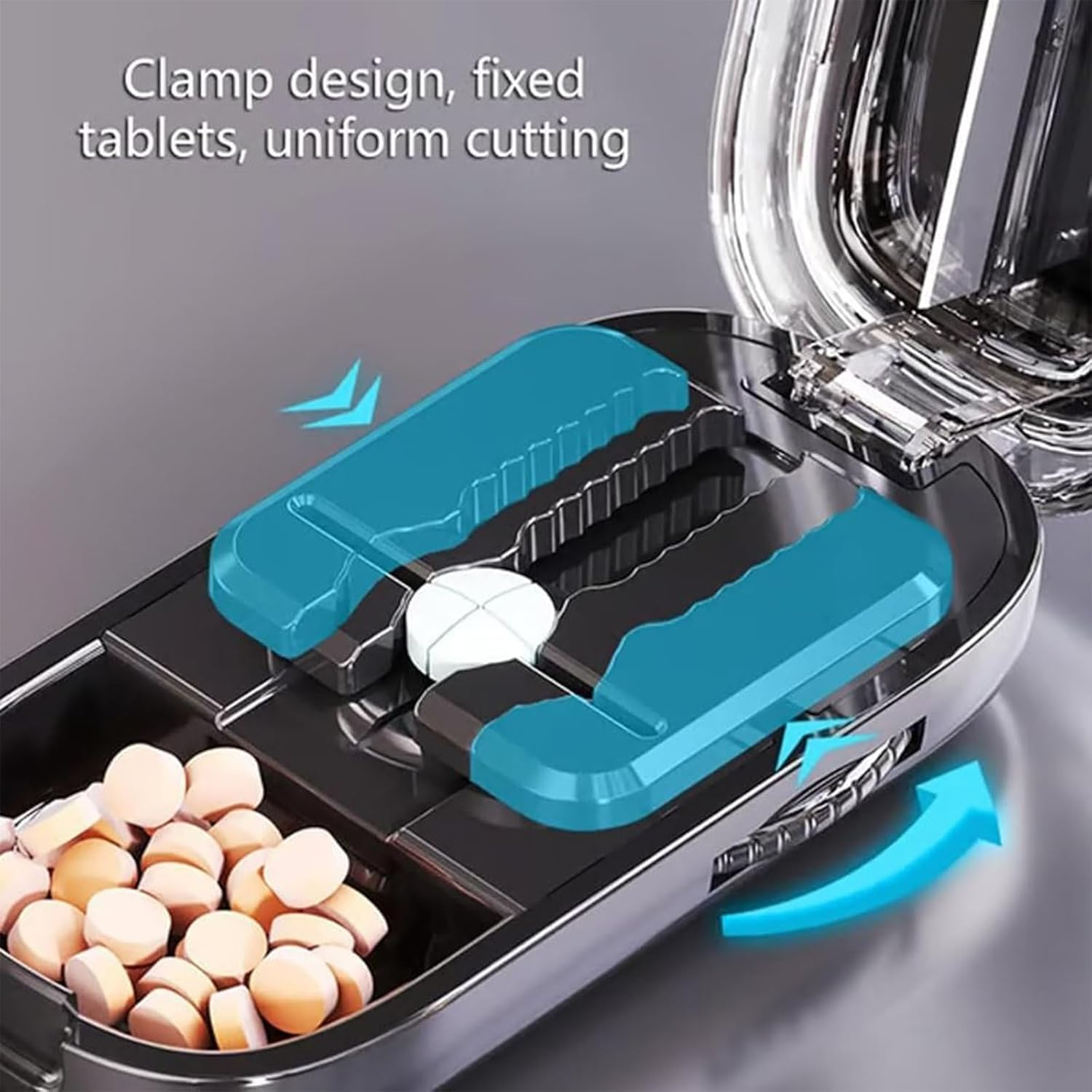 Portable Pill Cutter Splitter for Small & Tiny Pills, Adjustable with Centering Device, Precision Alignment, Sharp Safe Blade for Easy & Accurate Cutting of Multiple Pills (Black) - White image number 5