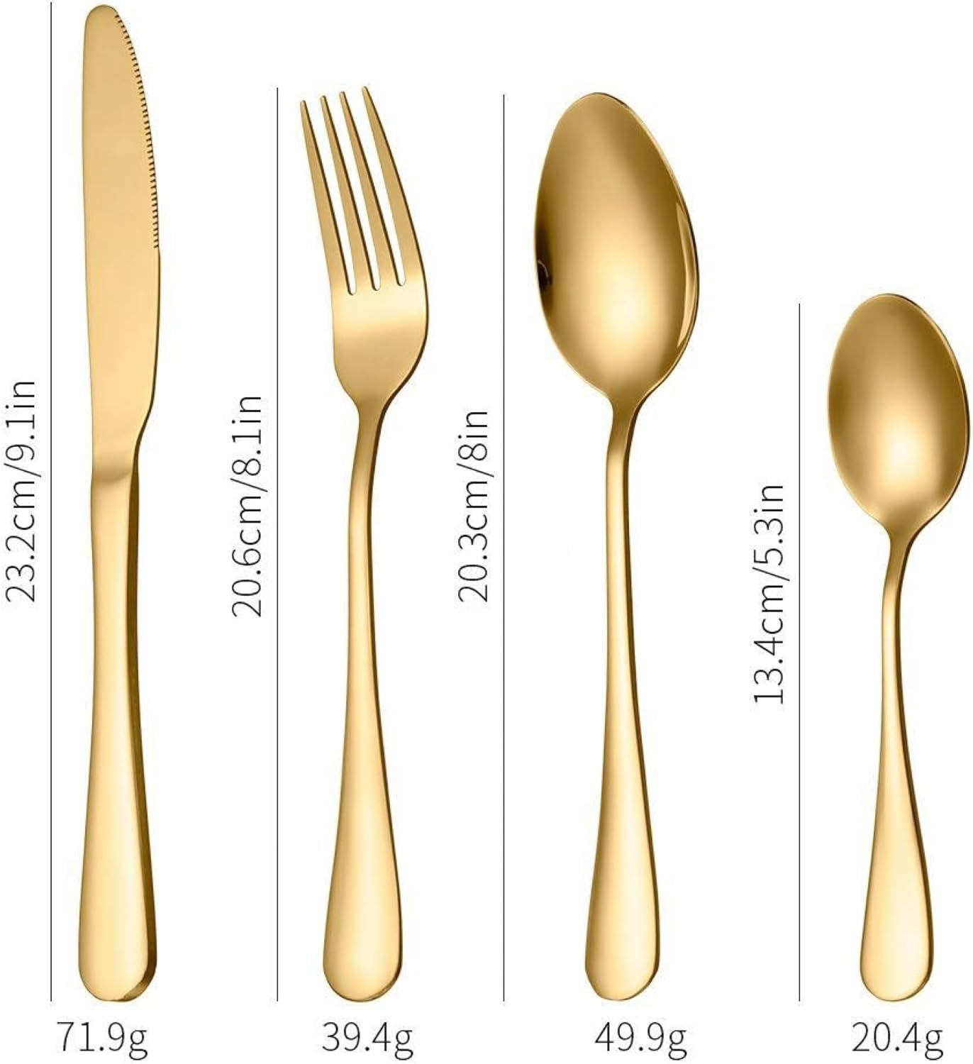 Flexiecom Elitegold 24-Piece Cutlery Set &ndash; Premium Stainless Steel Golden Silverware for 6, Luxurious Flatware Set with Knife, Fork, Spoon, Dessert Spoon &ndash; Modern Dining Essentials for Elegant Homes