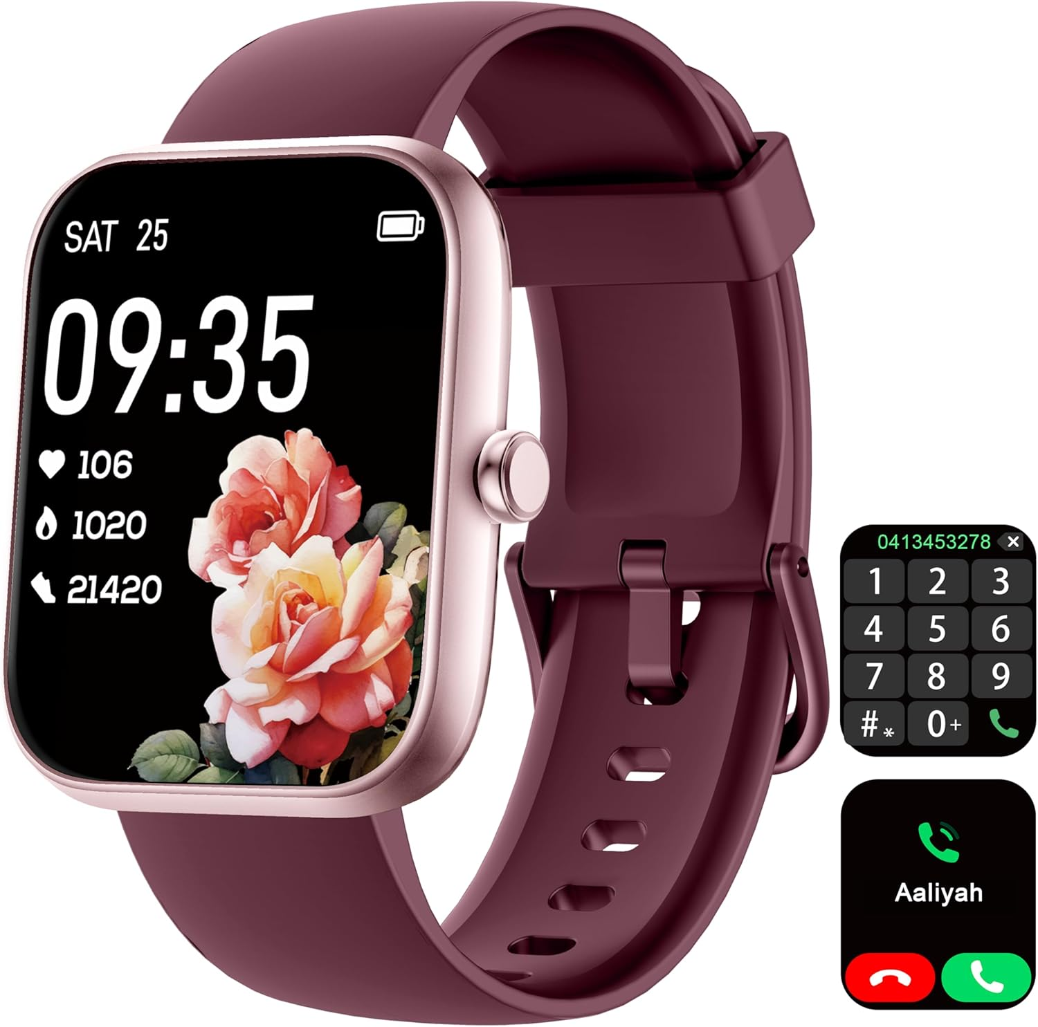 Smart Watch, 1.83" Smartwatch Women Men Answer Make Calls, Alexa Fitness Watch, IP68 Waterproof Fitness Tracker Watch, Heart Rate Monitor, 100+ Sports Pedometer Watch, Timer for Android & Ios Phone