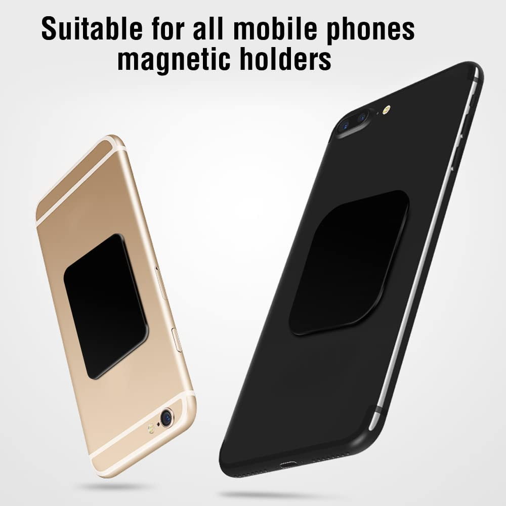 [8 Pack] Magnetic Car Mount Holder Metal Plates, TIQUS 65X45Mm Black Rectangle Universal Replacement Mount Metal Plate Kit with Adhesive for Magnetic Car Mount Cell Phone Holder image number 2