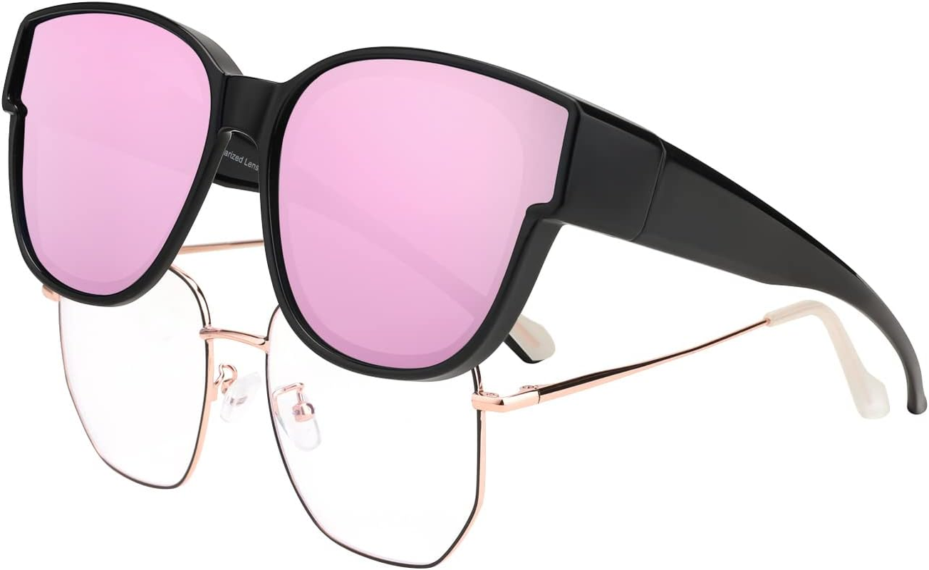 FEISEDY Polarized Fit over Sunglasses for Women Men Oversized over Glasses B2922