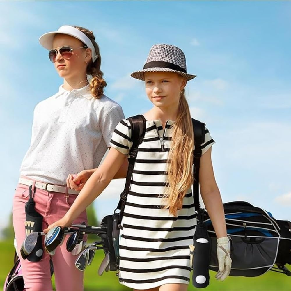 4 Pcs Golf Ball Tee Holder, Pouch Neoprene Golf Ball Pouch, Lightweight Portable Golf Ball Holder,Golf Tee Utility Bag, Golf Ball Carry Bag with Belt Clip, for Women Men Club image number 4