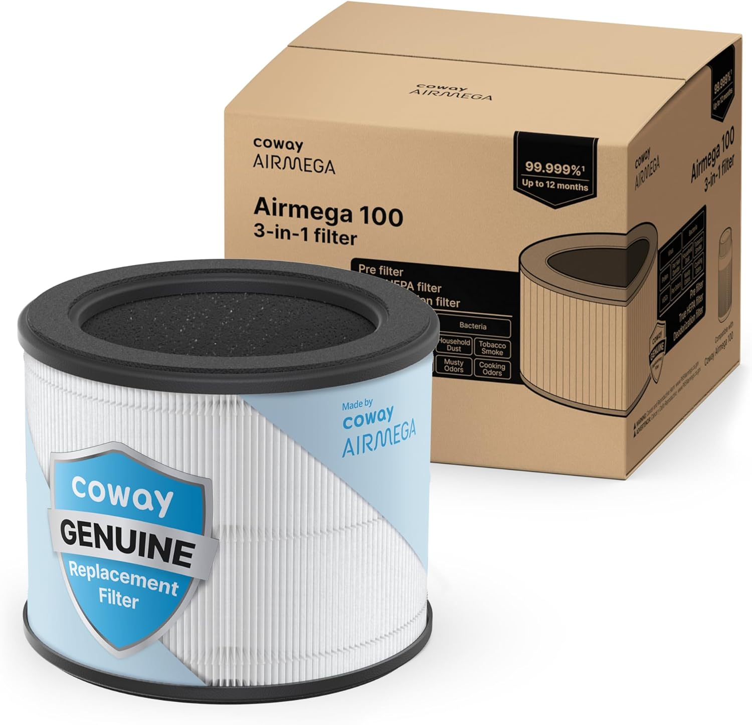 Coway Airmega 100 Air Purifier Replacement Filter Set, True HEPA and Deodorization Filte