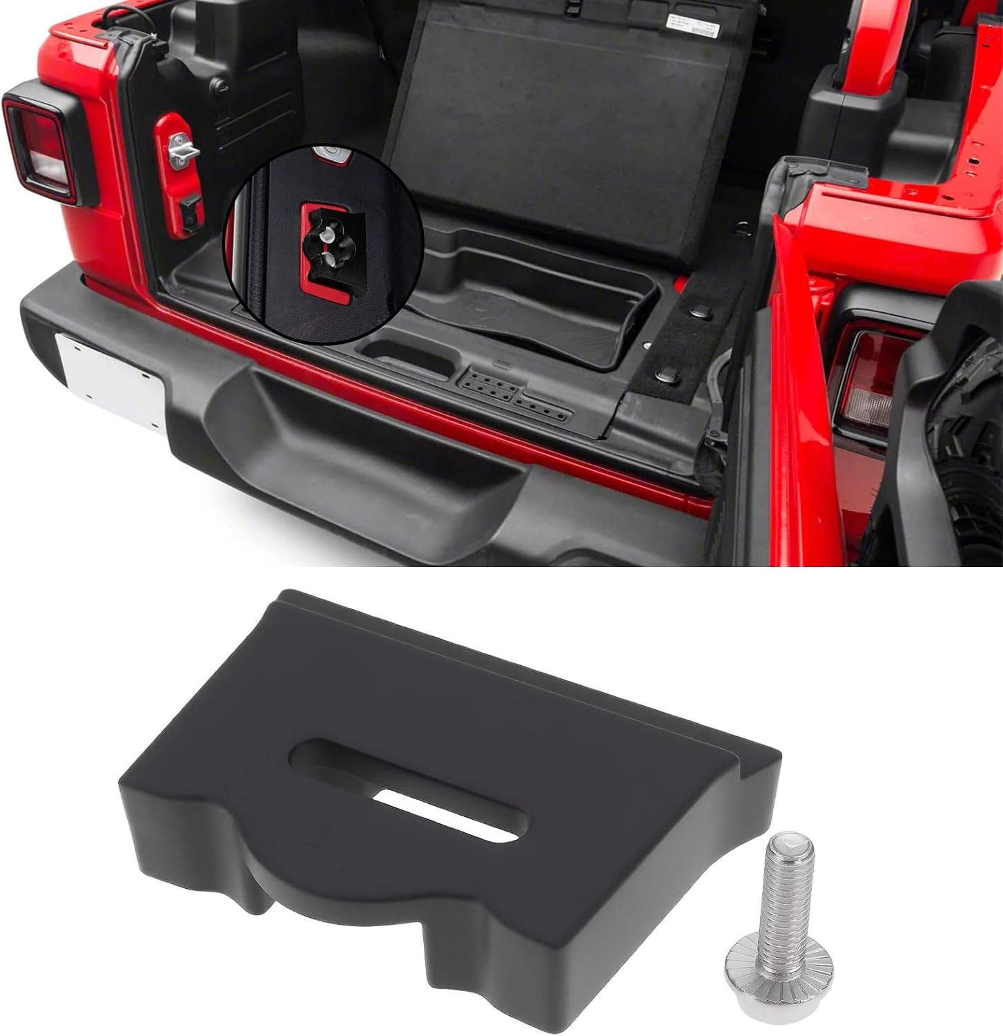 YINETTECH Car Tailgate Aluminum Alloy Stopper with Screws Compatible with Jeep JK JKU 2007-2018