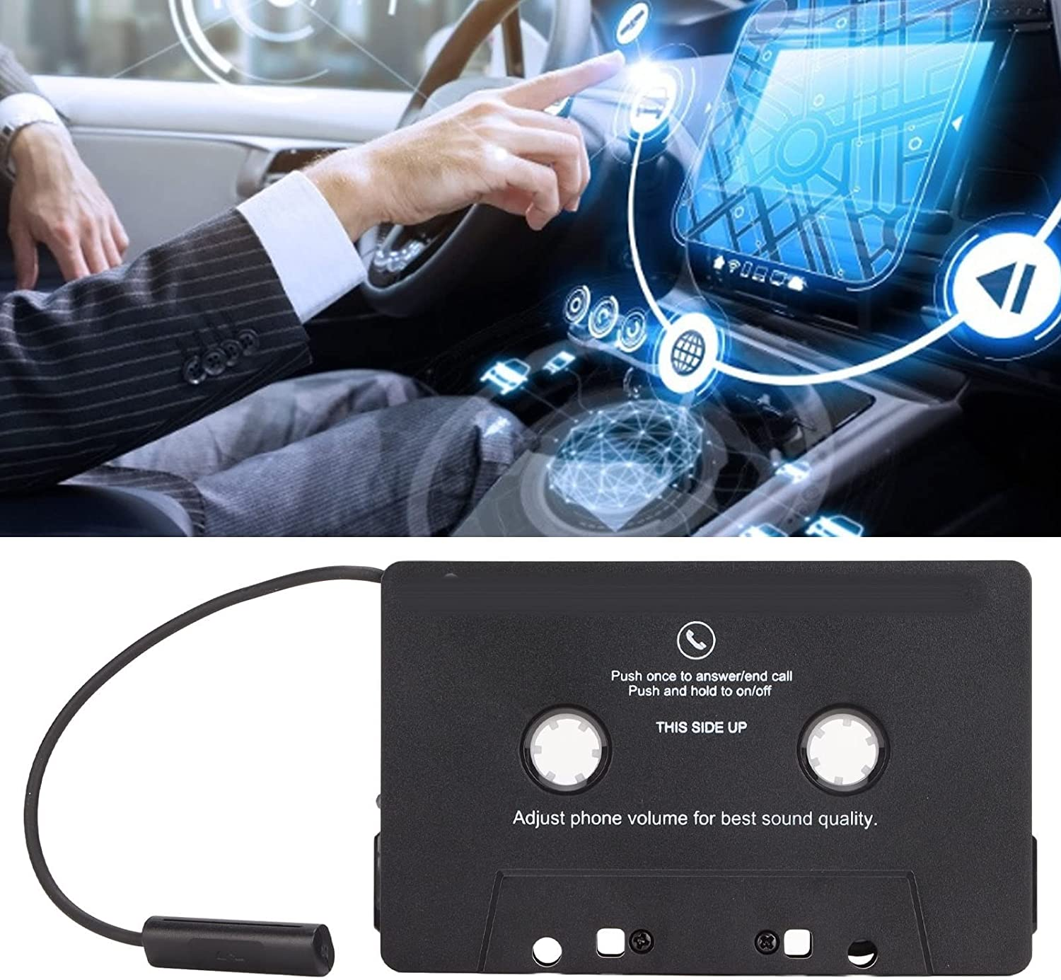 Cassette Bluetooth Adapter for Car Audio, Receiver Supports Phone, Tablet, MP3 Player, Audio Aux Adapter with Bluetooth 5.0 image number 3