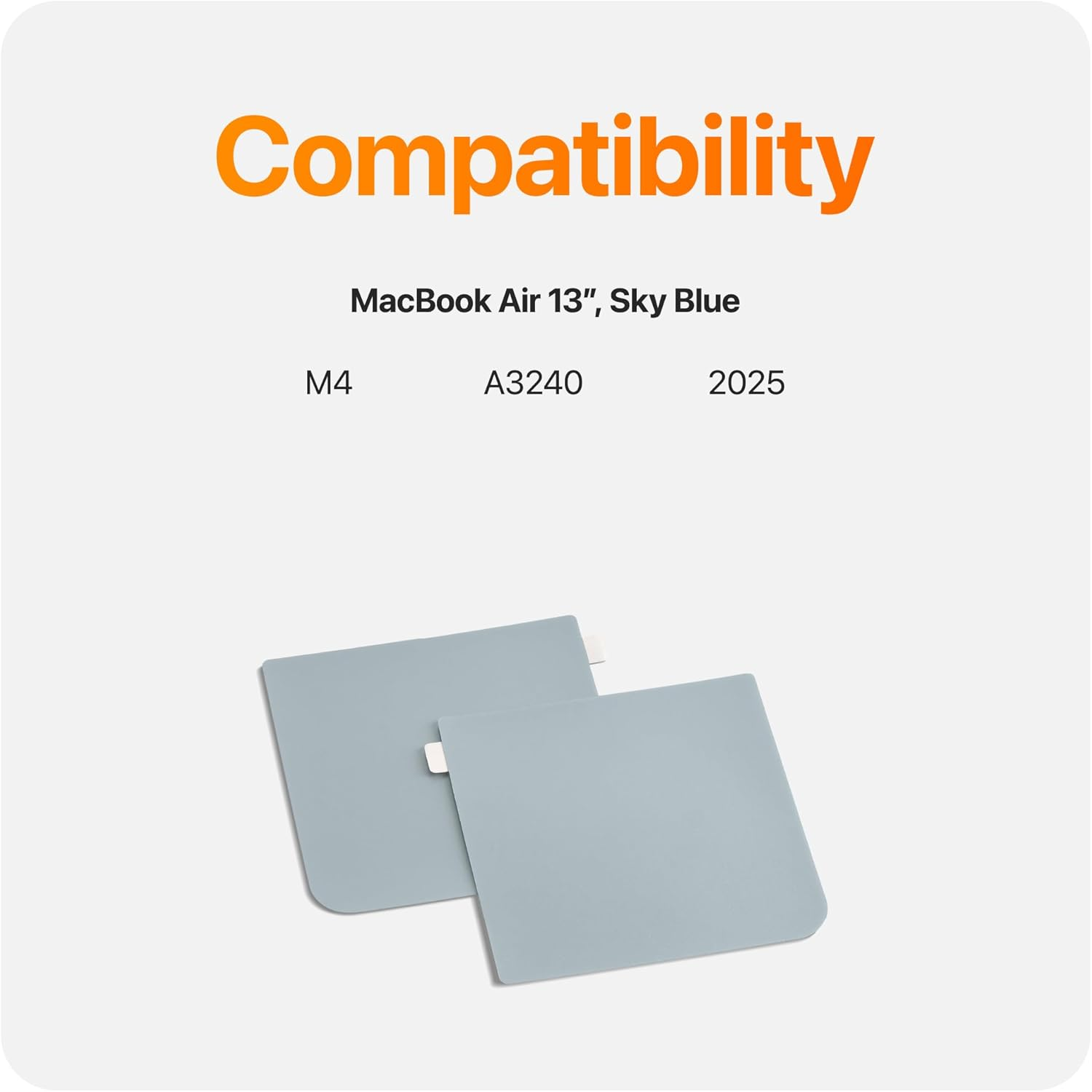 UPPERCASE Ghostshield Premium Palm Rest Protector Skin Cover Set, Scratches and Wear Protection, Compatible with Macbook Air 13" 2025 2024 2022 with M4 M3 M2, A3240 A3113 A2681 (Sky Blue) image number 1