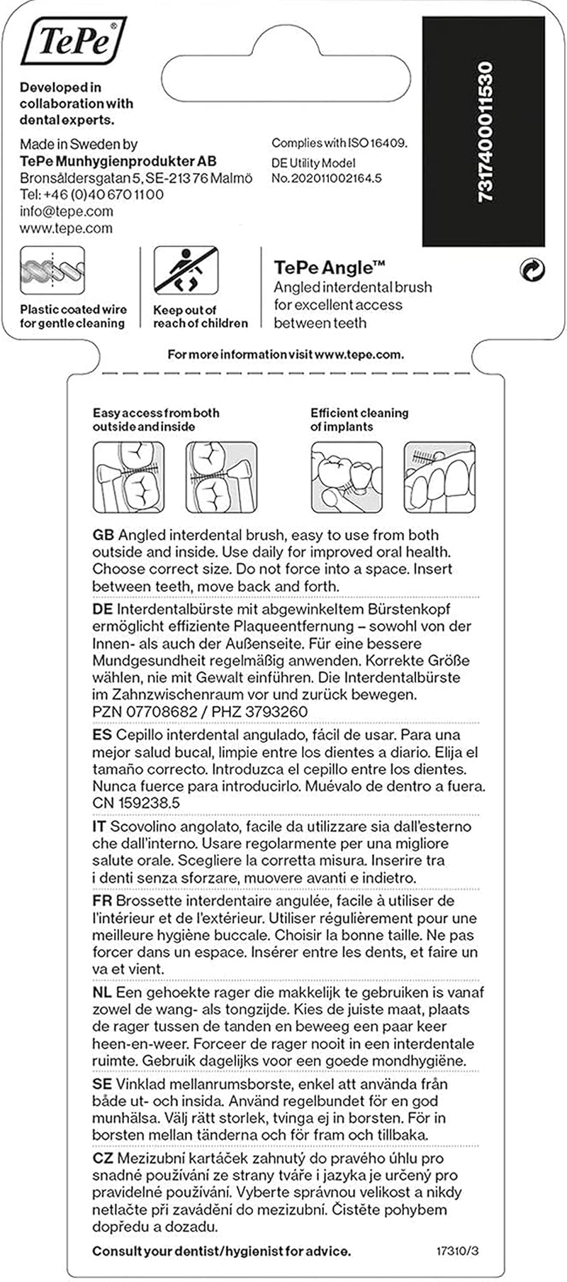 Tepe Size 2 0.5 Mm Interdental Brush Angle - Pack of 4, Total 24 image number 5